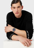 Buy Shop Emporio Armani Chronograph Blue Dial Silver Steel Strap Watch For Men - AR11528 USA Online