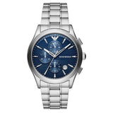 Buy Shop Emporio Armani Chronograph Blue Dial Silver Steel Strap Watch For Men - AR11528 USA Online