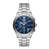 Buy Shop Emporio Armani Chronograph Blue Dial Silver Steel Strap Watch For Men - AR11528 USA Online