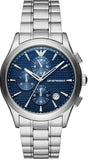 Buy Shop Emporio Armani Chronograph Blue Dial Silver Steel Strap Watch For Men - AR11528 USA Online