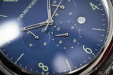 Buy Shop Emporio Armani Chronograph Blue Dial Silver Steel Strap Watch For Men - AR1942 USA Online