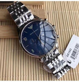 Buy Shop Emporio Armani Chronograph Blue Dial Silver Steel Strap Watch For Men - AR1942 USA Online