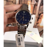 Buy Shop Emporio Armani Chronograph Blue Dial Silver Steel Strap Watch For Men - AR1942 USA Online