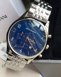 Buy Shop Emporio Armani Chronograph Blue Dial Silver Steel Strap Watch For Men - AR1942 USA Online