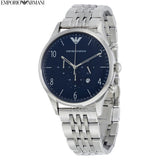 Buy Shop Emporio Armani Chronograph Blue Dial Silver Steel Strap Watch For Men - AR1942 USA Online