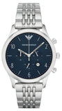 Buy Shop Emporio Armani Chronograph Blue Dial Silver Steel Strap Watch For Men - AR1942 USA Online
