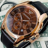 Buy Shop Emporio Armani Chronograph Brown Dial Brown Leather Strap Watch For Men - AR1701 USA Online