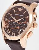 Buy Shop Emporio Armani Chronograph Brown Dial Brown Leather Strap Watch For Men - AR1701 USA Online