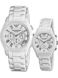 Buy Shop Emporio Armani Chronograph Ceramic White Dial Watch For Women - AR1403 USA Online