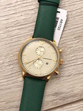 Buy Shop Emporio Armani Chronograph Champagne Dial Green Leather Strap Watch For Men - AR1722 USA Online