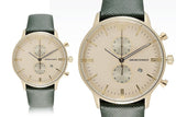 Buy Shop Emporio Armani Chronograph Champagne Dial Green Leather Strap Watch For Men - AR1722 USA Online