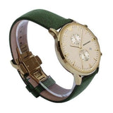 Buy Shop Emporio Armani Chronograph Champagne Dial Green Leather Strap Watch For Men - AR1722 USA Online