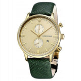 Buy Shop Emporio Armani Chronograph Champagne Dial Green Leather Strap Watch For Men - AR1722 USA Online