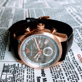 Buy Shop Emporio Armani Chronograph Gray Dial Brown Leather Strap Watch For Men - AR6043 USA Online