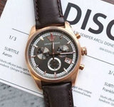 Buy Shop Emporio Armani Chronograph Gray Dial Brown Leather Strap Watch For Men - AR6043 USA Online