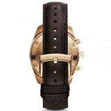 Buy Shop Emporio Armani Chronograph Gray Dial Brown Leather Strap Watch For Men - AR6043 USA Online