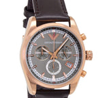 Buy Shop Emporio Armani Chronograph Gray Dial Brown Leather Strap Watch For Men - AR6043 USA Online