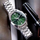 Buy Shop Emporio Armani Chronograph Green Dial Silver Steel Strap Watch For Men - AR11480 USA Online
