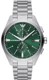 Buy Shop Emporio Armani Chronograph Green Dial Silver Steel Strap Watch For Men - AR11480 USA Online