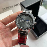 Buy Shop Emporio Armani Chronograph Grey Dial Two Tone Steel Strap Watch For Men - AR11391 USA Online