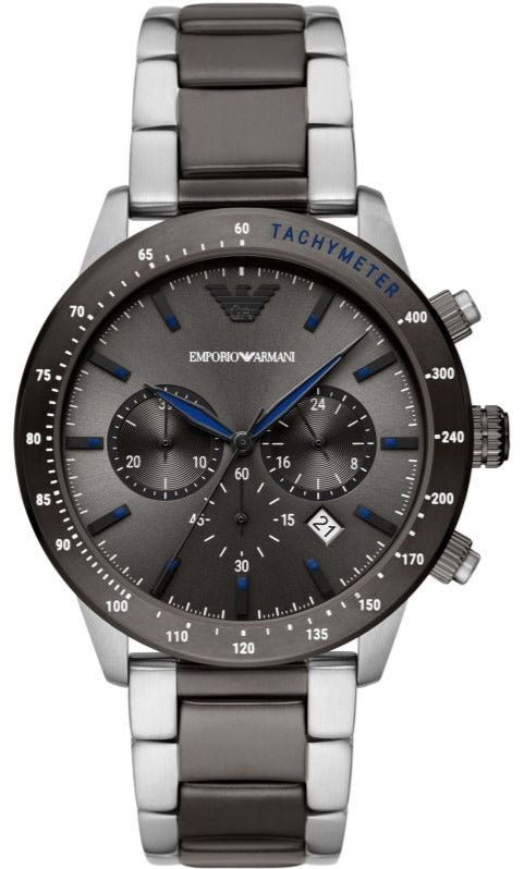 Buy Shop Emporio Armani Chronograph Grey Dial Two Tone Steel Strap Watch For Men - AR11391 USA Online