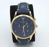 Buy Shop Emporio Armani Chronograph Midnight Blue Dial Blue Leather Strap Watch For Men - AR1862 USA Online