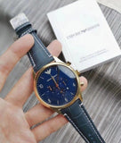 Buy Shop Emporio Armani Chronograph Midnight Blue Dial Blue Leather Strap Watch For Men - AR1862 USA Online