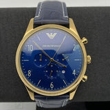 Buy Shop Emporio Armani Chronograph Midnight Blue Dial Blue Leather Strap Watch For Men - AR1862 USA Online
