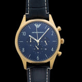 Buy Shop Emporio Armani Chronograph Midnight Blue Dial Blue Leather Strap Watch For Men - AR1862 USA Online