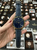 Buy Shop Emporio Armani Chronograph Midnight Blue Dial Blue Leather Strap Watch For Men - AR1862 USA Online