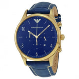 Buy Shop Emporio Armani Chronograph Midnight Blue Dial Blue Leather Strap Watch For Men - AR1862 USA Online