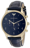 Buy Shop Emporio Armani Chronograph Midnight Blue Dial Blue Leather Strap Watch For Men - AR1862 USA Online