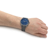Buy Shop Emporio Armani Chronograph Quartz Blue Dial Grey Steel Strap Watch For Men - AR11481 USA Online