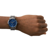 Buy Shop Emporio Armani Chronograph Quartz Blue Dial Grey Steel Strap Watch For Men - AR11481 USA Online