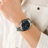 Buy Shop Emporio Armani Chronograph Quartz Blue Dial Grey Steel Strap Watch For Men - AR11481 USA Online