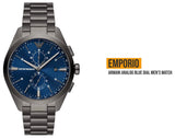 Buy Shop Emporio Armani Chronograph Quartz Blue Dial Grey Steel Strap Watch For Men - AR11481 USA Online