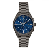 Buy Shop Emporio Armani Chronograph Quartz Blue Dial Grey Steel Strap Watch For Men - AR11481 USA Online