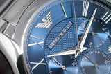 Buy Shop Emporio Armani Chronograph Quartz Blue Dial Silver Steel Strap Watch For Men - AR11082 USA Online
