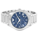 Buy Shop Emporio Armani Chronograph Quartz Blue Dial Silver Steel Strap Watch For Men - AR11082 USA Online