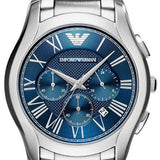 Buy Shop Emporio Armani Chronograph Quartz Blue Dial Silver Steel Strap Watch For Men - AR11082 USA Online