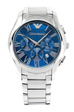 Buy Shop Emporio Armani Chronograph Quartz Blue Dial Silver Steel Strap Watch For Men - AR11082 USA Online