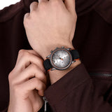 Buy Shop Emporio Armani Chronograph Quartz Grey Dial Black Leather Strap Watch For Men - AR11174 USA Online
