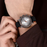 Buy Shop Emporio Armani Chronograph Quartz Grey Dial Black Leather Strap Watch For Men - AR11174 USA Online