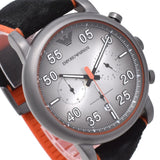Buy Shop Emporio Armani Chronograph Quartz Grey Dial Black Leather Strap Watch For Men - AR11174 USA Online