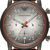 Buy Shop Emporio Armani Chronograph Quartz Grey Dial Black Leather Strap Watch For Men - AR11174 USA Online