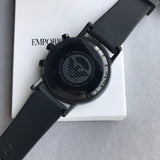 Buy Shop Emporio Armani Chronograph Quartz Silver Dial Black Rubber Strap Watch For Men - AR11048 USA Online