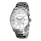 Buy Shop Emporio Armani Sportivo Chronograph Silver Dial Silver Steel Strap Watch For Men - AR5963 USA Online