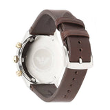 Buy Shop Emporio Armani Chronograph White Dial Brown Leather Strap Watch For Men - AR11033 USA Online