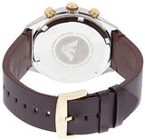 Buy Shop Emporio Armani Chronograph White Dial Brown Leather Strap Watch For Men - AR11033 USA Online