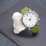 Buy Shop Emporio Armani Chronograph White Dial Green Rubber Strap Watch For Men - AR11022 USA Online